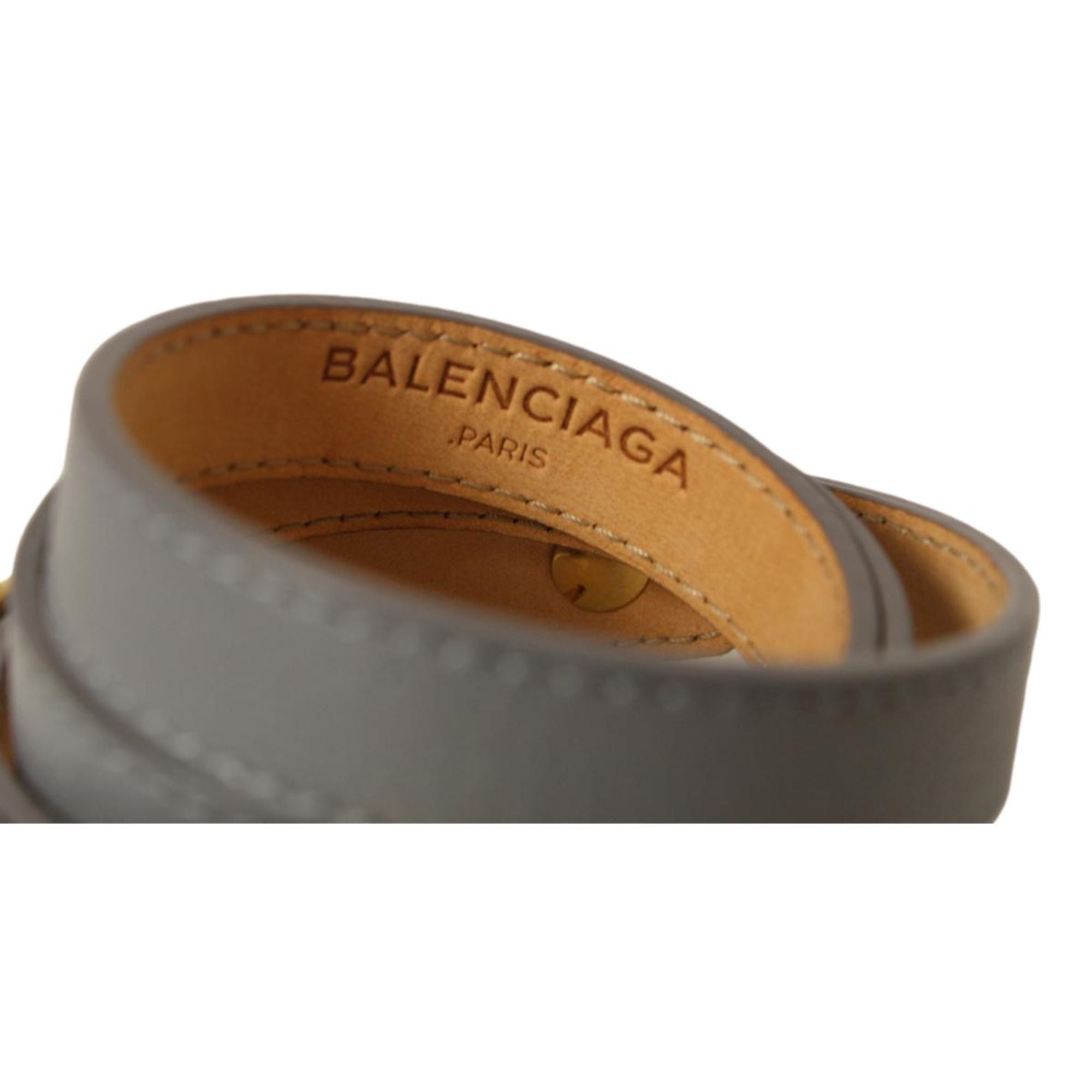 Balenciaga Arena Bleu Acier Shiny Goat Leather Wrap Bracelet 390643 Medium at_Queen_Bee_of_Beverly_Hills