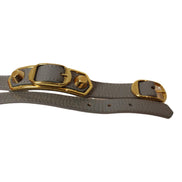 Balenciaga Arena Bleu Acier Shiny Goat M Leather Wrap Bracelet available at Queen Bee of Beverly Hills