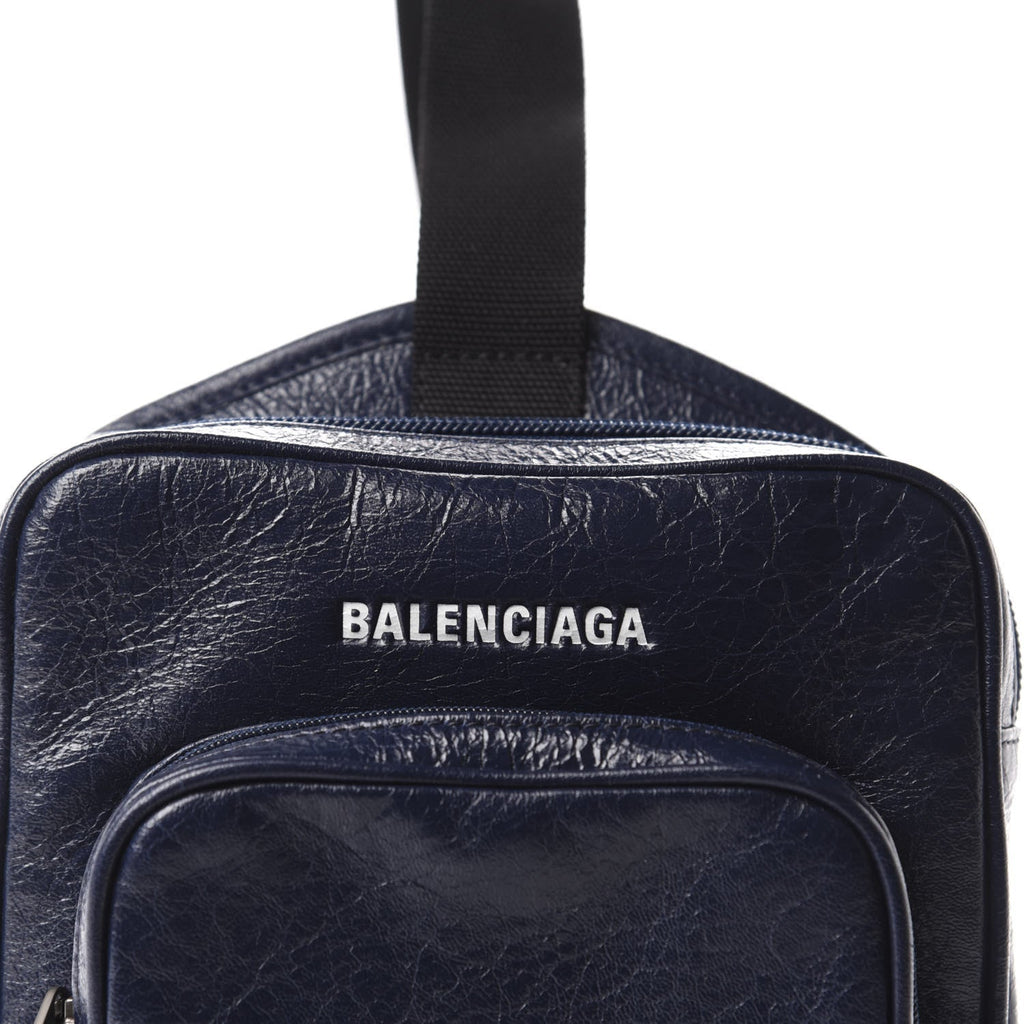 Balenciaga Arena Blue Lambskin Leather Backpack Bag 620260 at_Queen_Bee_of_Beverly_Hills