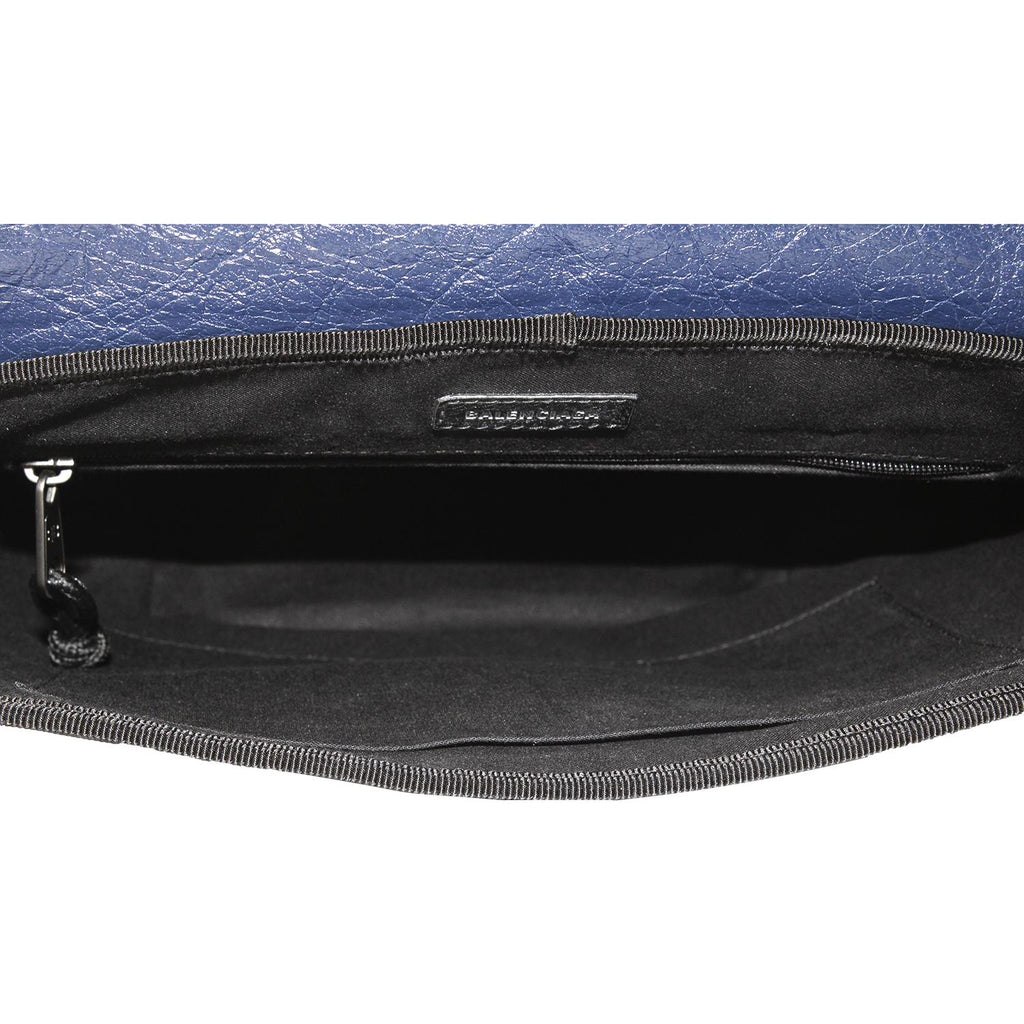Balenciaga Arena Blue Lambskin Leather Flap Messenger Bag 620259 at_Queen_Bee_of_Beverly_Hills