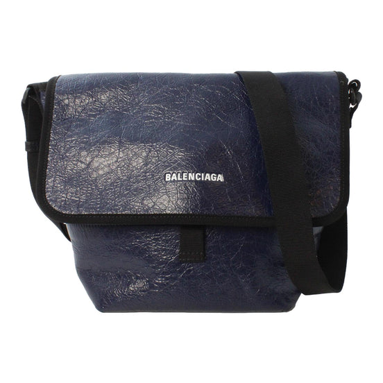 Balenciaga Arena Blue Lambskin Leather Flap Messenger Bag available at Queen Bee of Beverly Hills