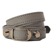 Balenciaga Arena Grey Lambskin Leather Wrap Bracelet available at Queen Bee of Beverly Hills