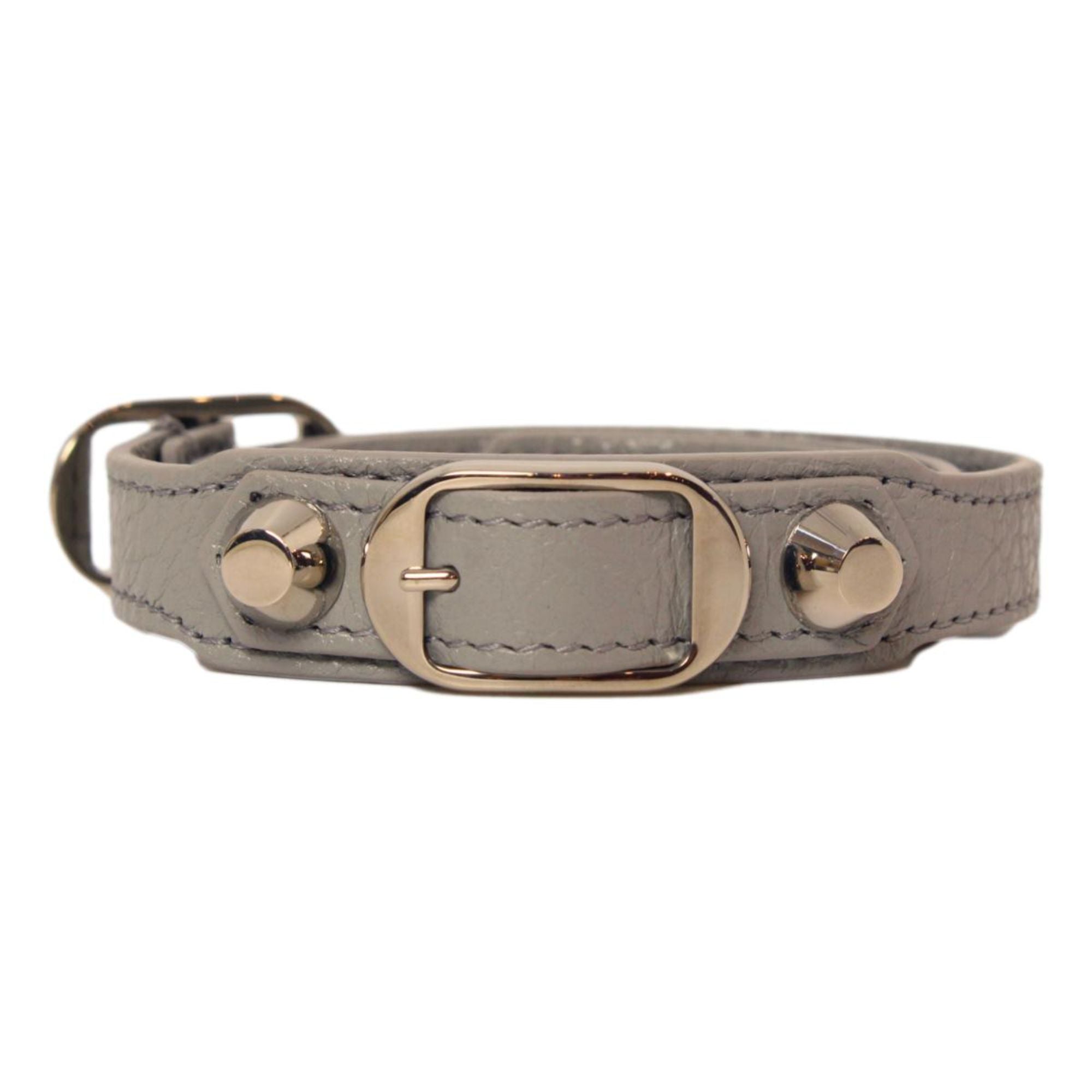 Balenciaga Arena Grey Lambskin Leather Wrap Bracelet available at Queen Bee of Beverly Hills