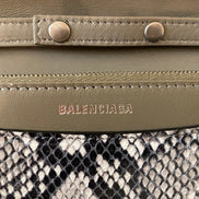 Balenciaga B Python Print Calfskin Leather Wallet on Chain Bag available at Queen Bee of Beverly Hills