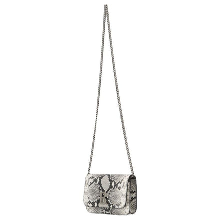 Balenciaga B Python Print Calfskin Leather Wallet on Chain Bag available at Queen Bee of Beverly Hills