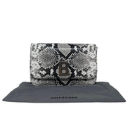 Balenciaga B Python Print Calfskin Leather Wallet on Chain Bag available at Queen Bee of Beverly Hills