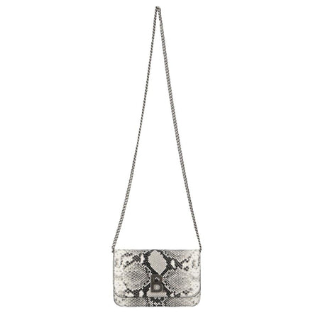 Balenciaga B Python Print Calfskin Leather Wallet on Chain Bag available at Queen Bee of Beverly Hills