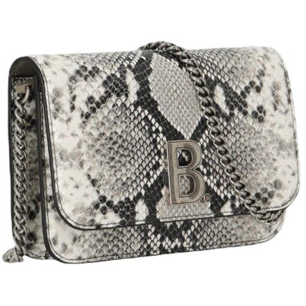 Balenciaga B Python Print Calfskin Leather Wallet on Chain Bag available at Queen Bee of Beverly Hills