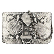 Balenciaga B Python Print Calfskin Leather Wallet on Chain Bag available at Queen Bee of Beverly Hills