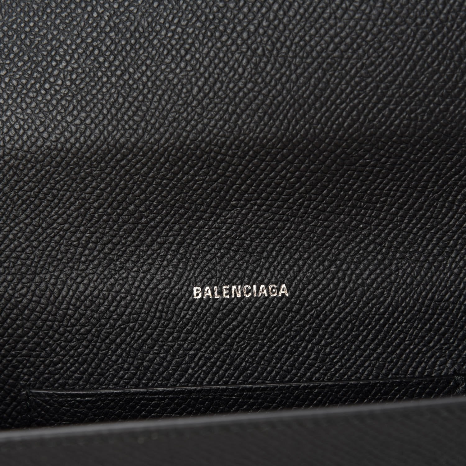Balenciaga BB Grained Calfskin Wallet On Chain Black 601392 at_Queen_Bee_of_Beverly_Hills