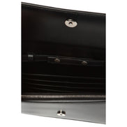 Balenciaga Black Calfskin Leather Silver Logo Chain Wallet Bag available at Queen Bee of Beverly Hills