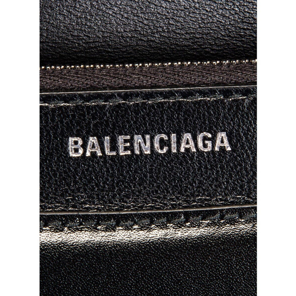 BALENCIAGA Pebbled Calfskin Everyday Chain Wallet Black 1138535