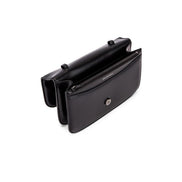 Balenciaga Black Shiny Calfskin Leather Chain Wallet Shoulder Bag available at Queen Bee of Beverly Hills