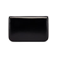 Balenciaga Black Shiny Calfskin Leather Chain Wallet Shoulder Bag available at Queen Bee of Beverly Hills