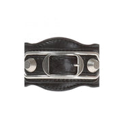 Balenciaga Black Shiny Calfskin Leather Studs Buckle Bracelet available at Queen Bee of Beverly Hills