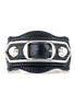 Balenciaga Black Shiny Calfskin Leather Studs Buckle Bracelet available at Queen Bee of Beverly Hills