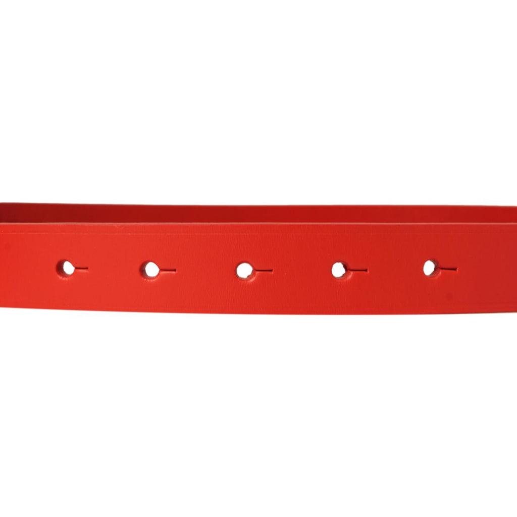 Balenciaga Bright Red Calfskin Leather B Logo Belt Size 70 593904 at_Queen_Bee_of_Beverly_Hills