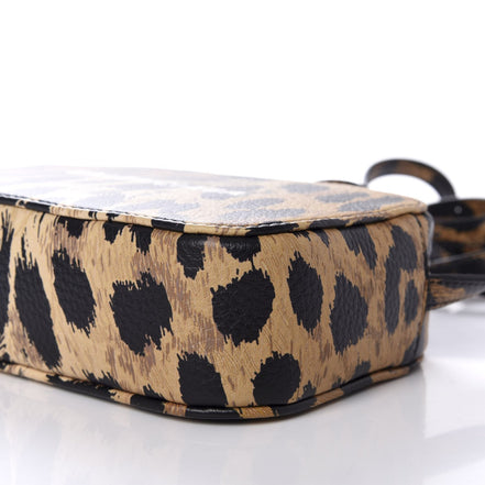 Balenciaga Calfskin Logo Printed Leopard XS Everyday Camera Bag available at Queen Bee of Beverly Hills