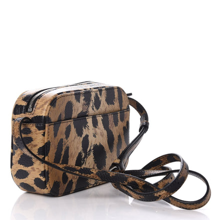 Balenciaga Calfskin Logo Printed Leopard XS Everyday Camera Bag available at Queen Bee of Beverly Hills