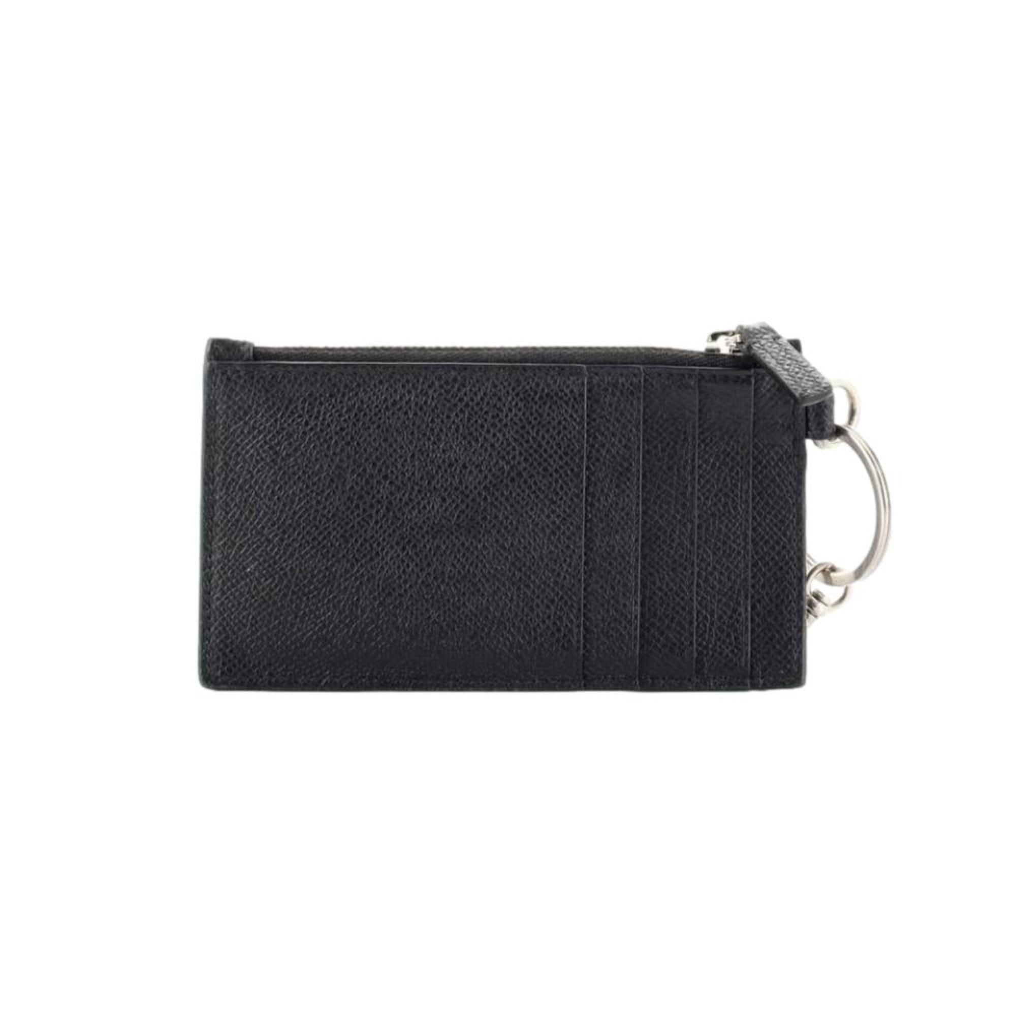 Balenciaga Cash Logo Black Grain Leather Neck Lanyard Card Holder Wallet available at Queen Bee of Beverly Hills