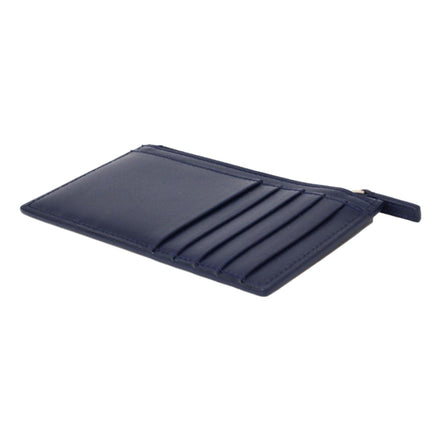 Balenciaga Cash Navy Leather Large Coin Card Holder Wallet available at Queen Bee of Beverly Hills