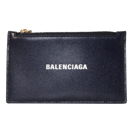 Balenciaga Cash Navy Leather Large Coin Card Holder Wallet available at Queen Bee of Beverly Hills