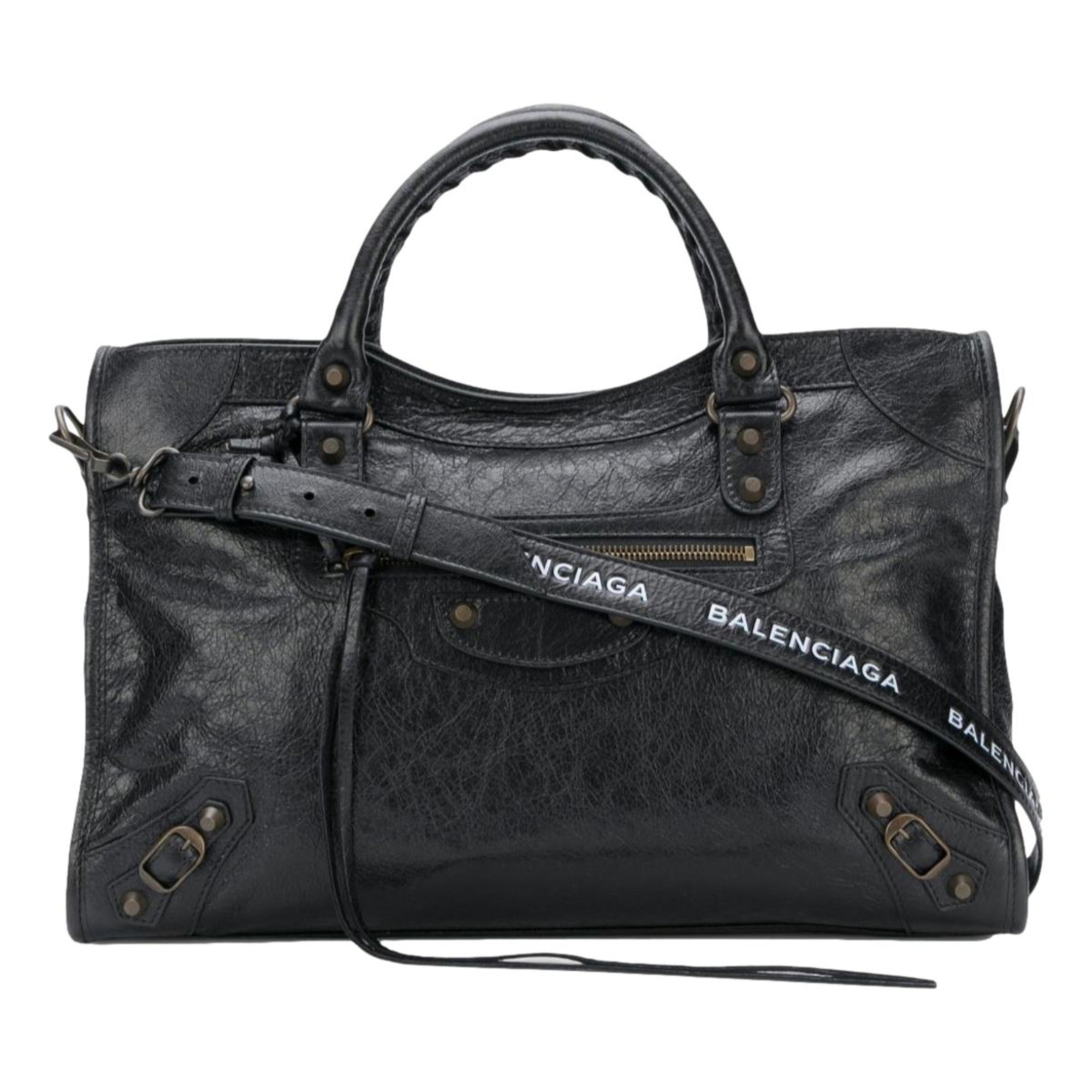 【関税&送料込】Balenciaga City Flat In Arena Leather BALENCIAGA Le City Medium Arena Textured-Leather Tote for