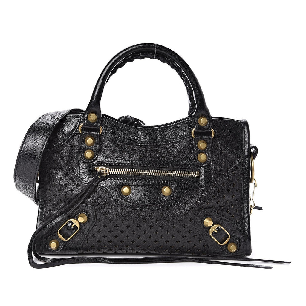 Balenciaga Mini City Leather Bag in Black