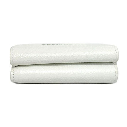 Balenciaga Everyday White Leather Logo Mini Trifold Wallet available at Queen Bee of Beverly Hills