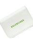 Balenciaga Everyday White Leather Logo Mini Trifold Wallet available at Queen Bee of Beverly Hills