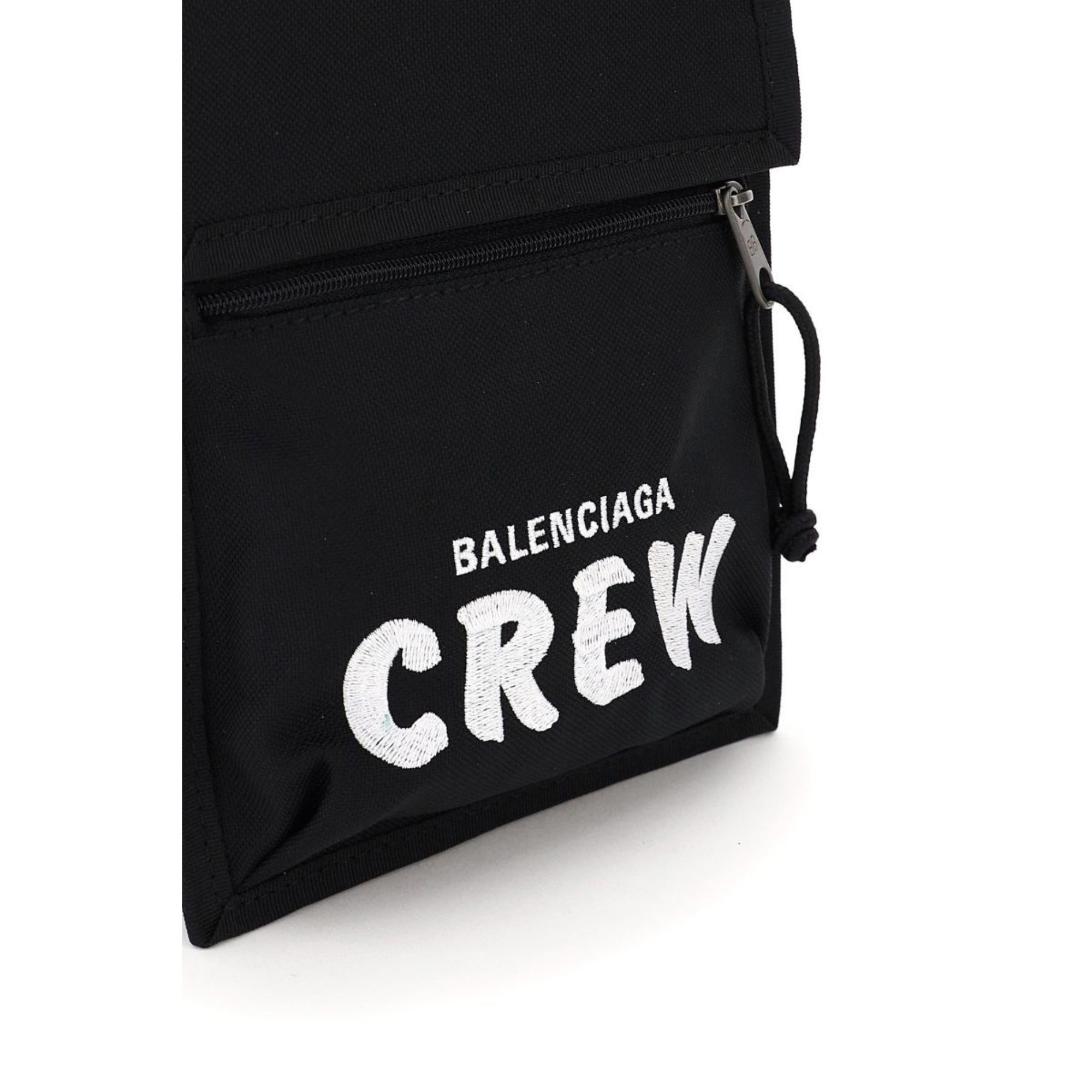 Balenciaga Explorer Pouch Crew Embroidery available at Queen Bee of Beverly Hills