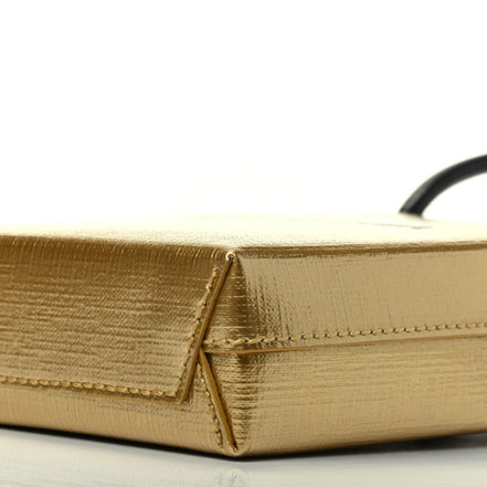 Balenciaga Gold Calfskin Leather Shopper Cross Body Bag available at Queen Bee of Beverly Hills