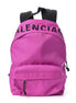 Balenciaga Logo Wheel Sport Nylon Pink Backpack available at Queen Bee of Beverly Hills