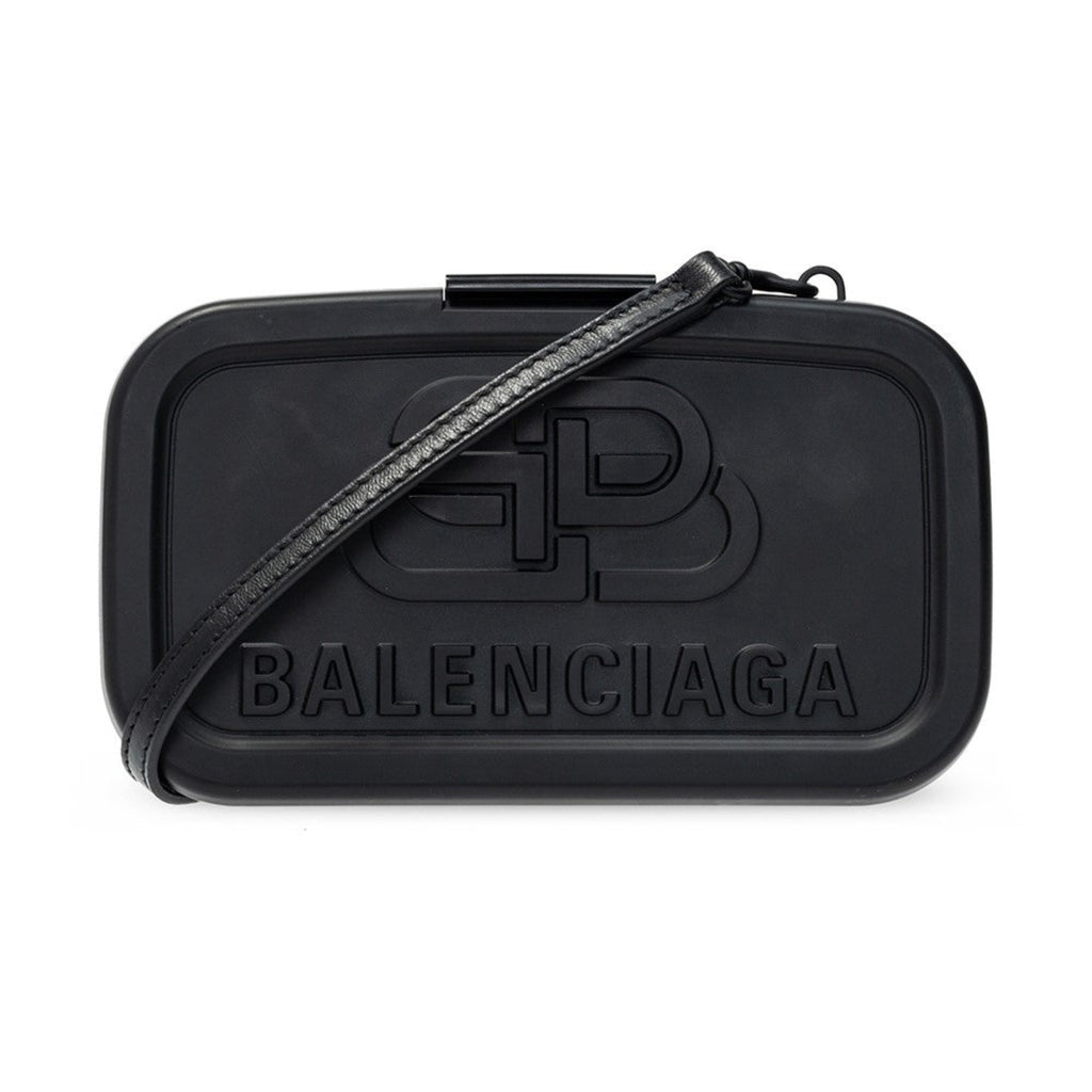 Balenciaga Lunch Box Bb-embossed Cross-body Bag In Black