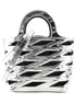 Balenciaga Neo Basket Metallic Silver Leather Small Satchel Bag available at Queen Bee of Beverly Hills