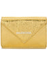 Balenciaga Papier Gold Arena Lambskin Mini Trifold Wallet available at Queen Bee of Beverly Hills