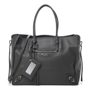 Balenciaga Papier Grey Leather Satchel Handbag 432596 available at Queen Bee of Beverly Hills