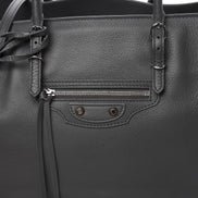 Balenciaga Papier Grey Leather Satchel Handbag 432596 available at Queen Bee of Beverly Hills