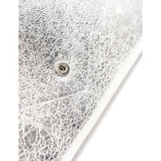 Balenciaga Papier Metallic Silver Arena Leather Envelope Wallet available at Queen Bee of Beverly Hills