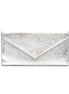 Balenciaga Papier Metallic Silver Arena Leather Envelope Wallet available at Queen Bee of Beverly Hills