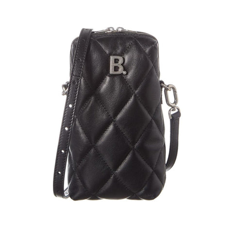 Balenciaga Touch Black Nappa Calfskin Leather Quilted Puffy Shoulder Bag 593375 at_Queen_Bee_of_Beverly_Hills