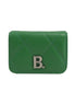 Balenciaga Touch Leaf Green Nappa Leather Quilted Mini Trifold Wallet available at Queen Bee of Beverly Hills