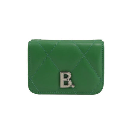 Balenciaga Touch Leaf Green Nappa Leather Quilted Mini Trifold Wallet available at Queen Bee of Beverly Hills