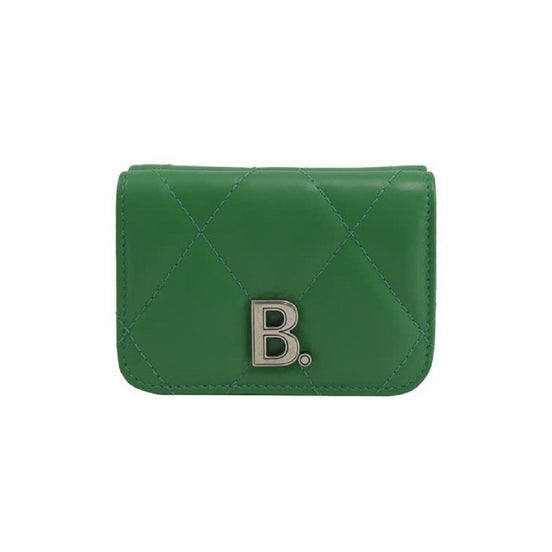 Balenciaga Touch Leaf Green Nappa Leather Quilted Mini Trifold Wallet available at Queen Bee of Beverly Hills