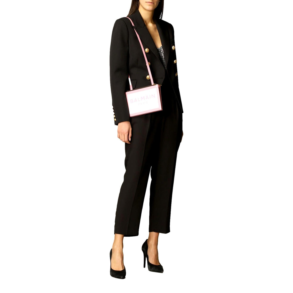 Balmain 3 Pouches Shoulder Bag Pink Leather White Canvas at_Queen_Bee_of_Beverly_Hills