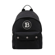 Balmain B-Back Black Nylon White Logo Backpack available at Queen Bee of Beverly Hills