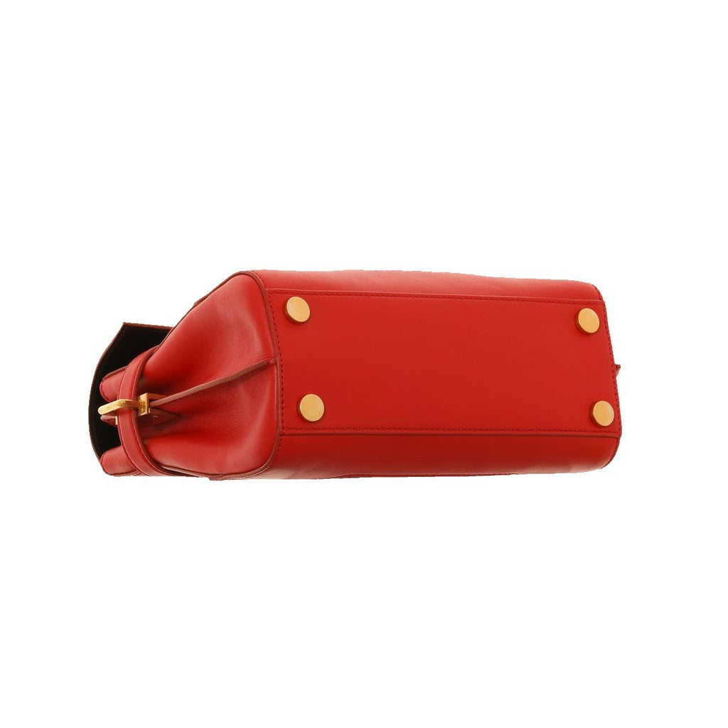 Balmain B-Buzz 23 Red Leather Top Handle Satchel Handbag UN1S526 at_Queen_Bee_of_Beverly_Hills