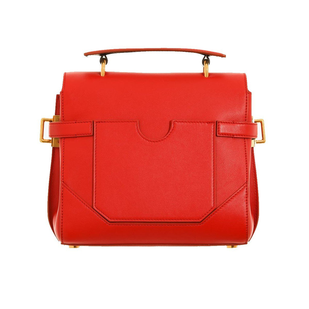 Balmain B-Buzz 23 Red Leather Top Handle Satchel Handbag UN1S526 at_Queen_Bee_of_Beverly_Hills
