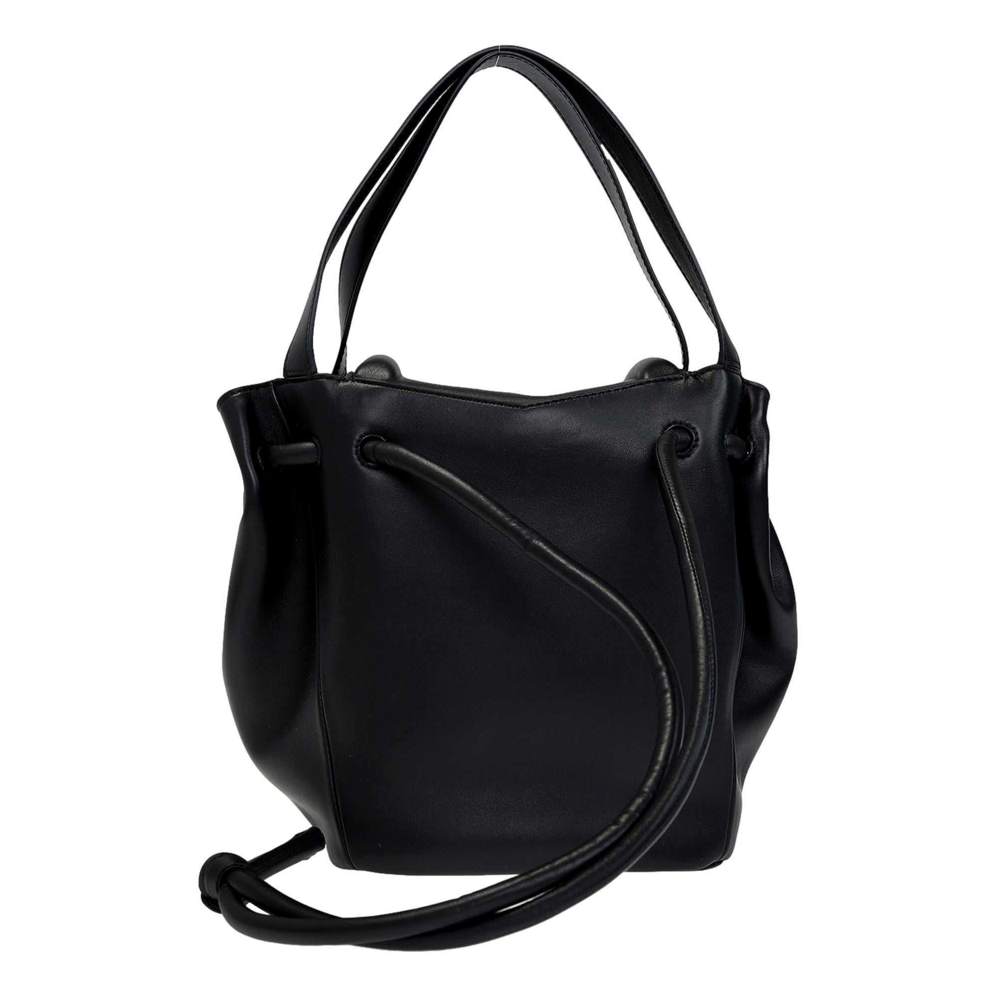 Bottega Veneta Beak Black Calfskin Shoulder Bag at_Queen_Bee_of_Beverly_Hills