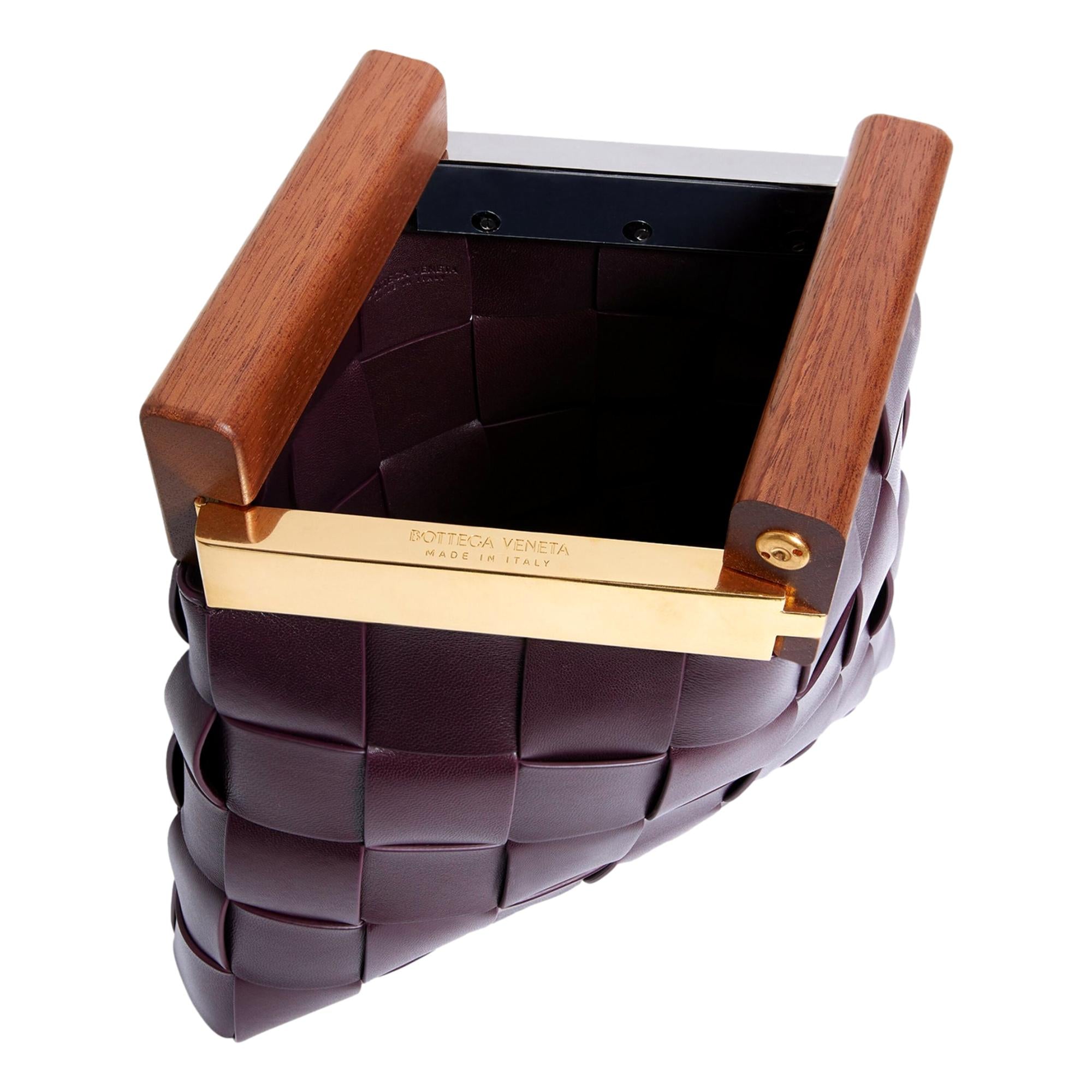 Bottega Veneta 'BV SNAP' Burgundy Mogano Grape Handbag available at Queen Bee of Beverly Hills